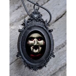 Saw Pendant Jigsaw Necklace Gory Horror Movie
